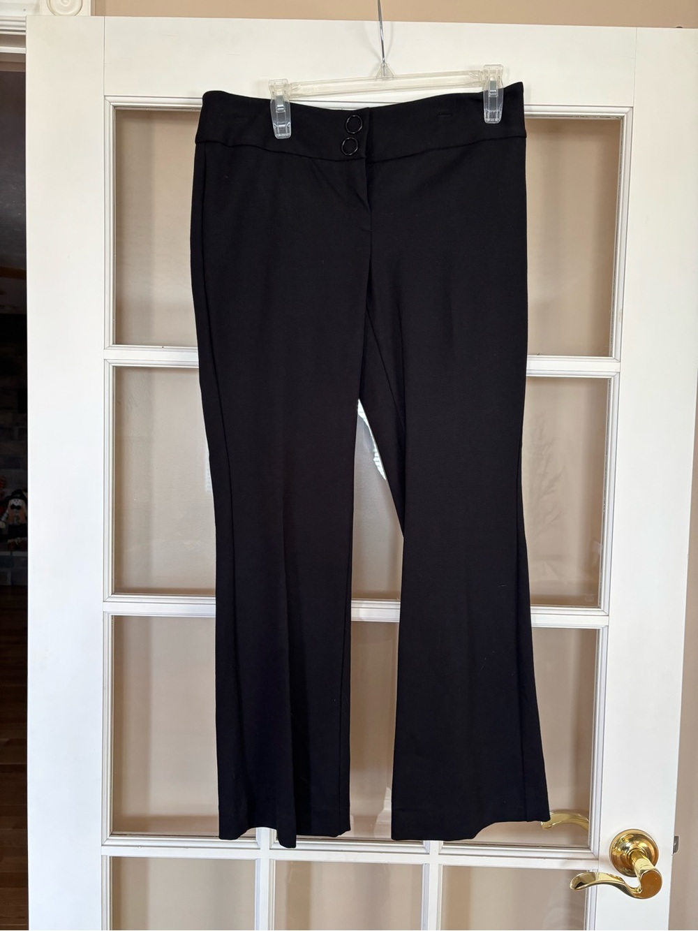 Alfani Black Stretch Bootcut Pants with Double-Waist Buttons